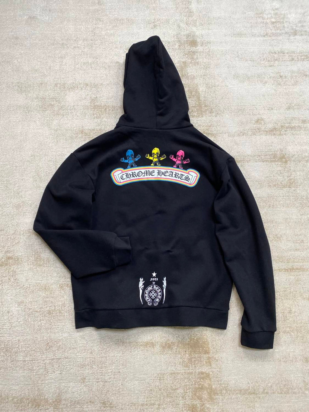 Chrome Hearts Men's Spring and Fall Black Logo Printed Zipper Long Sleeve Hooded Jacket #72488