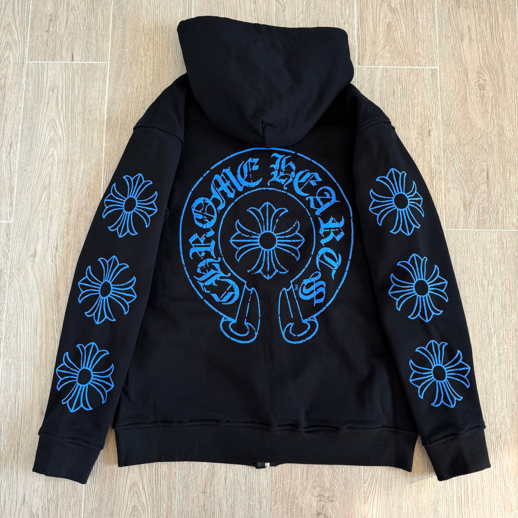 Chrome Hearts Blue Cracked Print Sweatshirt #334014