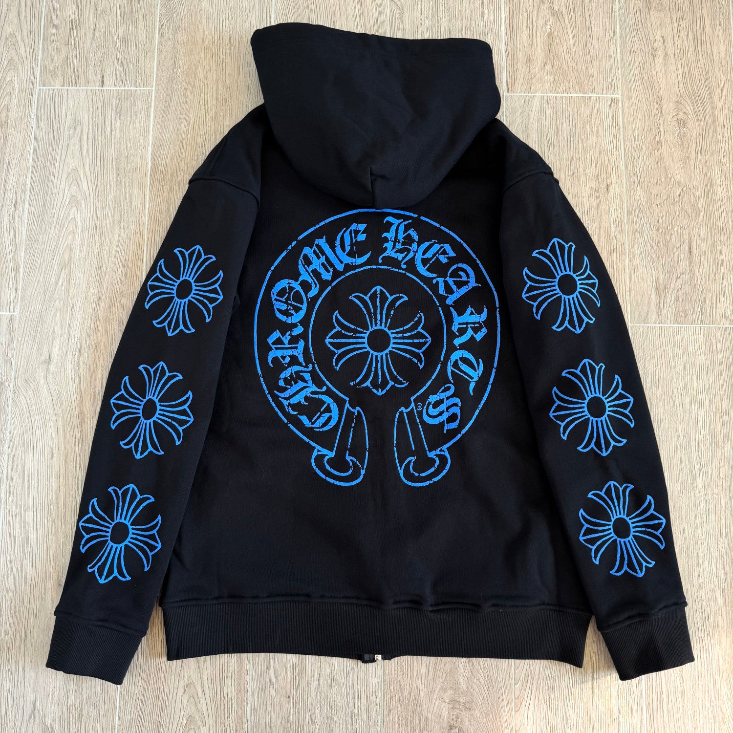 Chrome Hearts Blue Cracked Print Sweatshirt #334014