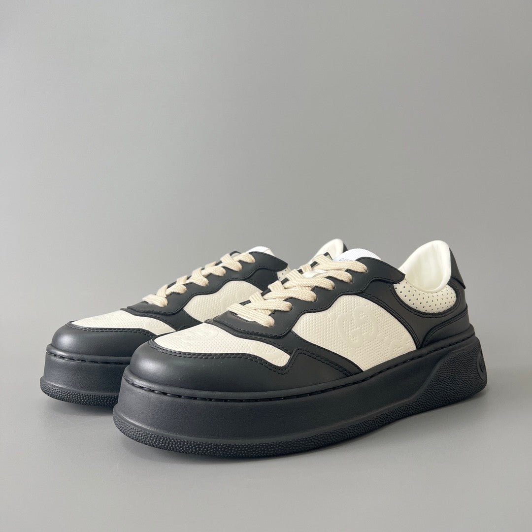 Gucci Chunky BGG Black And White Panda Biscuit Shoes Couple Model Cowhide Stitching GG Embossed Cowhide #332565