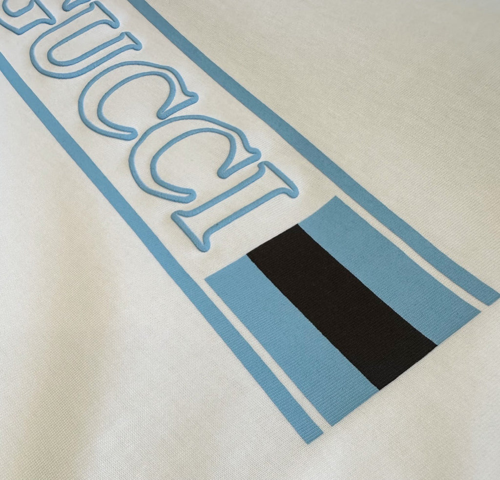 Gucci Men's Summer Logo Print Embroidery Solid Color Cotton Jersey Short Sleeve T-Shirt #76314