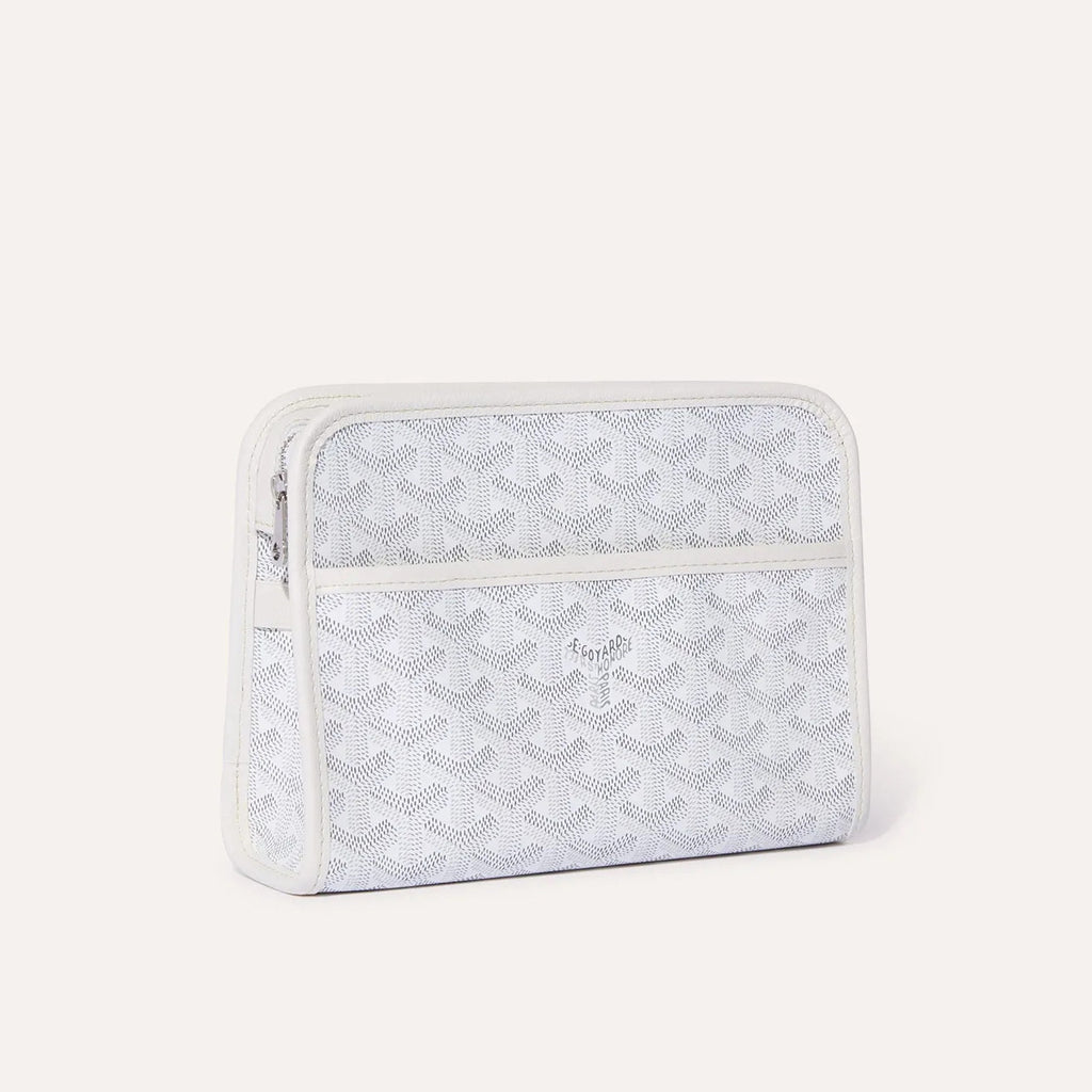 GOYARD Jouvence Men's and Women's Old Flower Full Print Zipper Closure Canvas Patchwork Leather Wash Bag Clutch Bags #75739