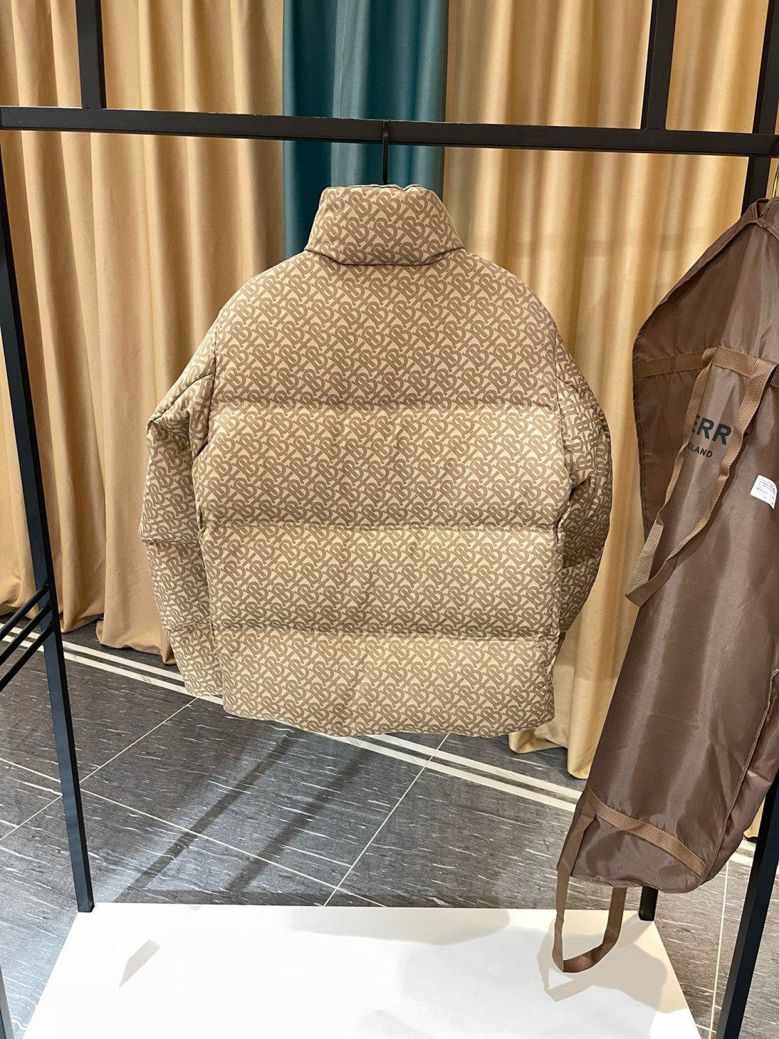 Burberry Full Printed Old Flower Puffer Down Jacket #96543