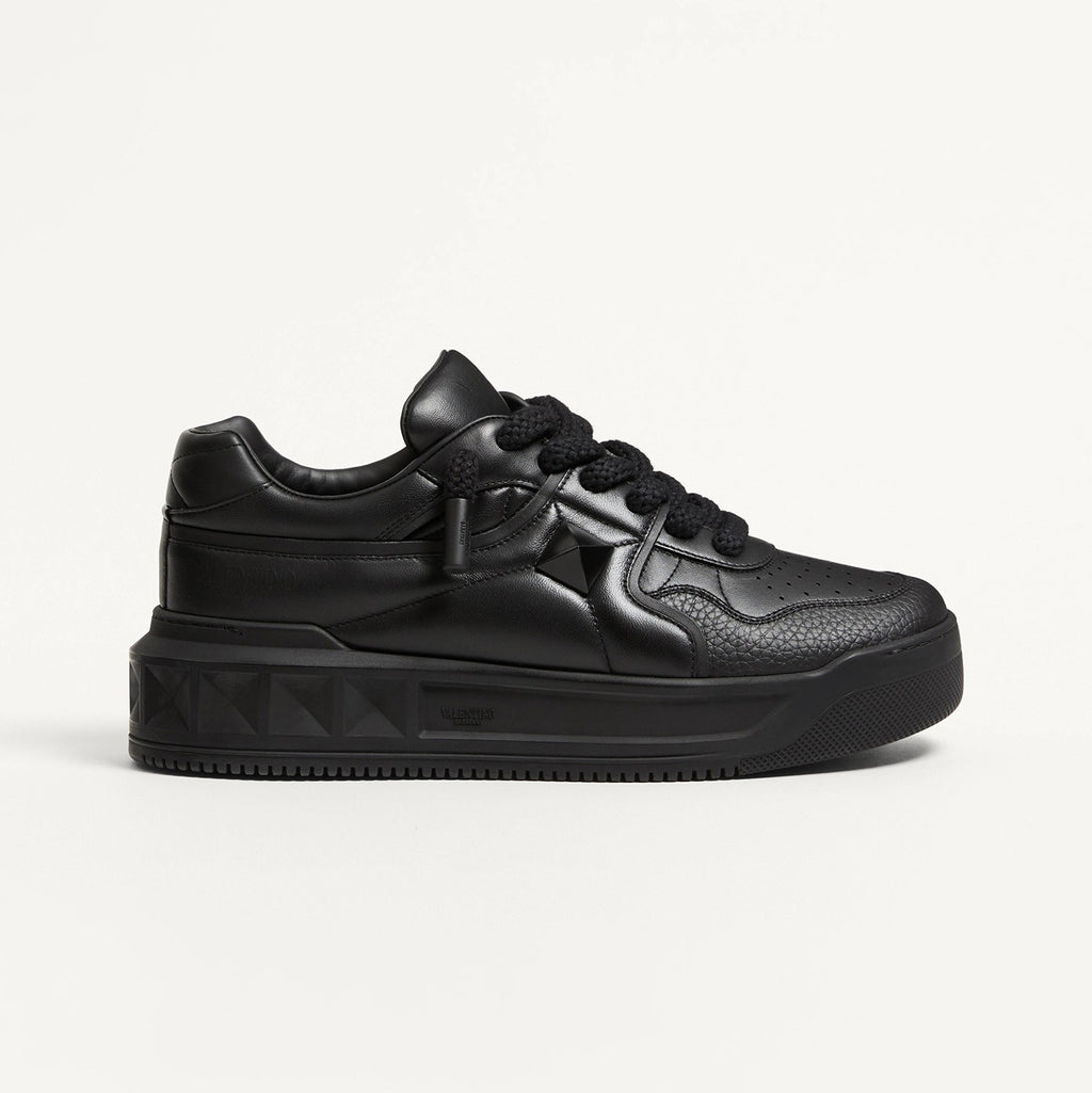 Valentino ONE STUD  Men's And Women's Spring/fall Fashion Casual Round Toe Lace Up Flat Low Top Leather Thick Laced Sneakers Shoes #79276