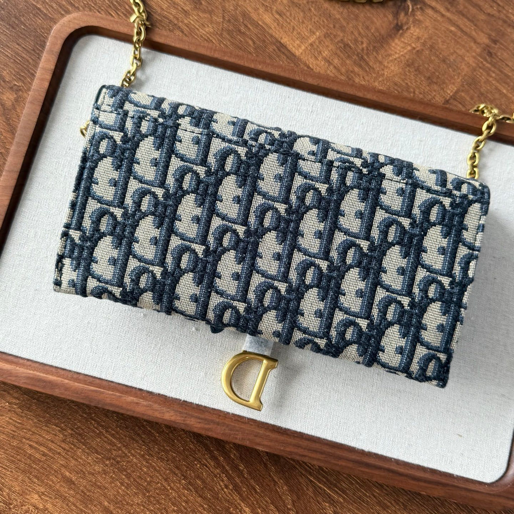 Dior Women's Fashion Classic Oblique Printed Embroidered Leather Saddle Chain Handbag Shoulder Bag Crossbody Bag Bags S5614CTZQ_M928 #78438
