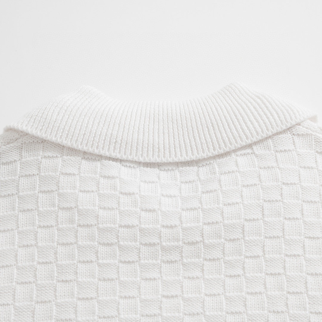 Louis Vuitton Damier Polo Neck Knitted Long Sleeve Pullover Sweater #21884