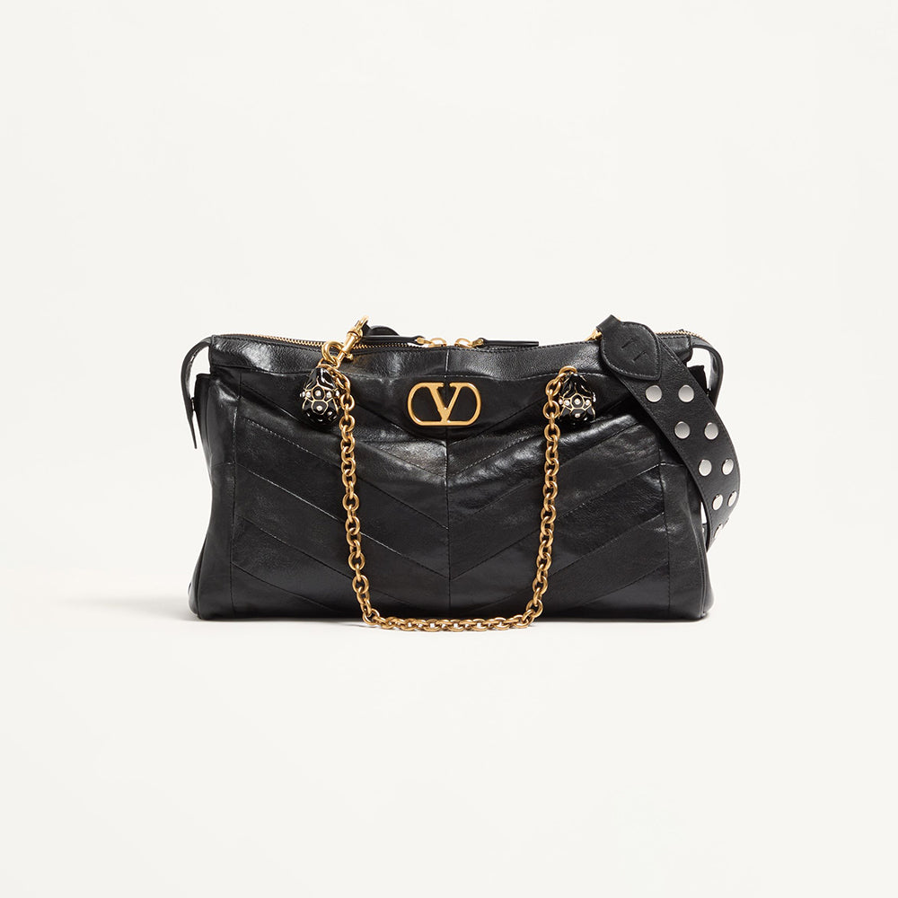 Valentino Garavani Panthea Shoulder Bag In Nappa Leather With Chevron Pattern #333756