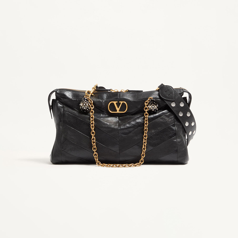 Valentino Garavani Panthea Shoulder Bag In Nappa Leather With Chevron Pattern #333756