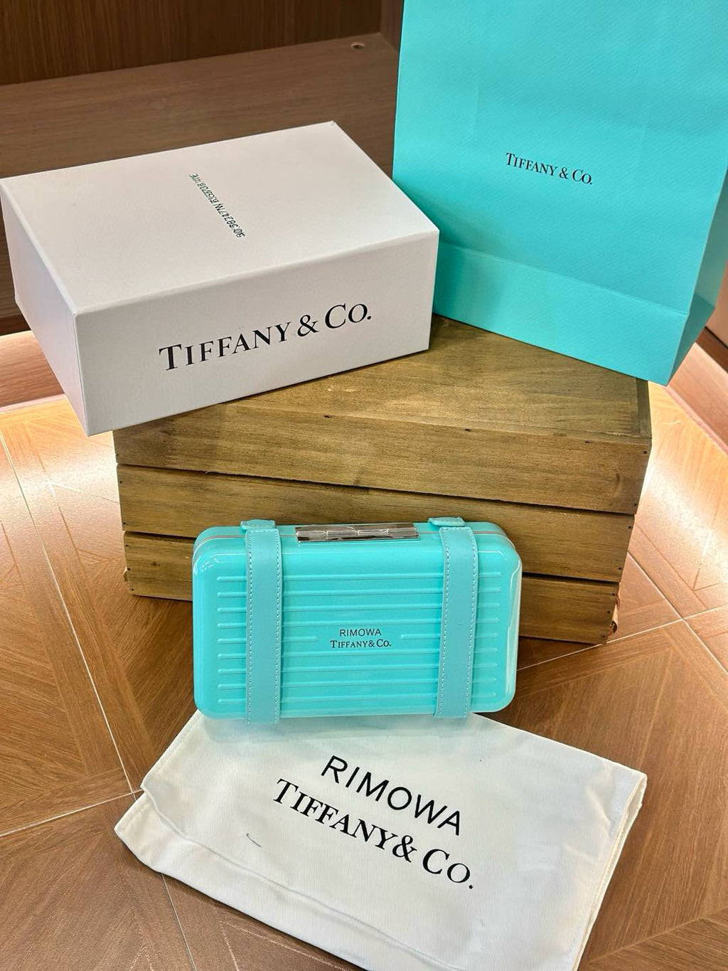 Rimowa x Tiffany & Co. Men's Women's Alphabet Logo Polycarbonate Organizer Tiffany Blue Jewelry Storage Boxes #71936