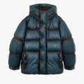 Berluti Men's Winter Solid Color Single Breasted Long Sleeve Hooded Leather Puffer Down Jacket Ngvp #7215
