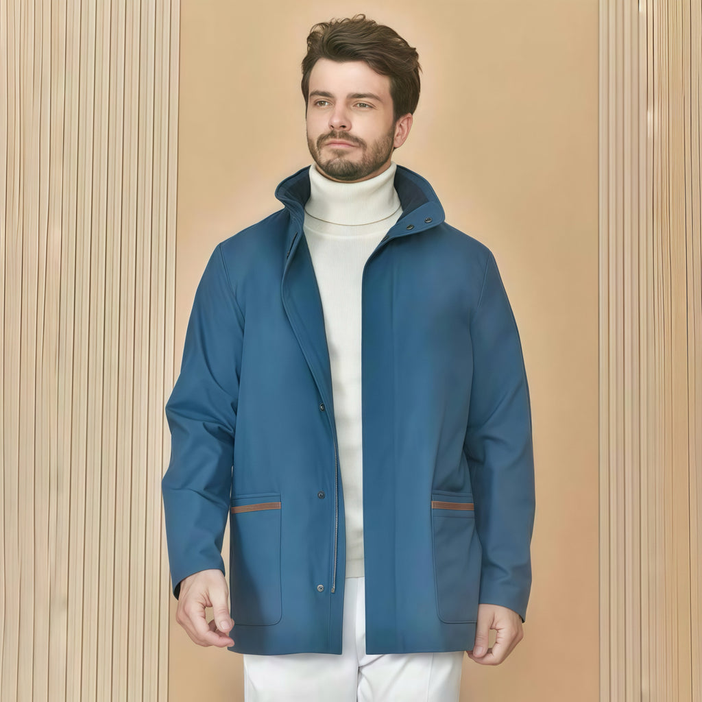 Loro Piana Men's Autumn/winter Solid Color Casual Zipper Jacket Fashionable Casual Pocket Stand-up Collar Long Sleeve Elegant Jacket Ngvp #2193