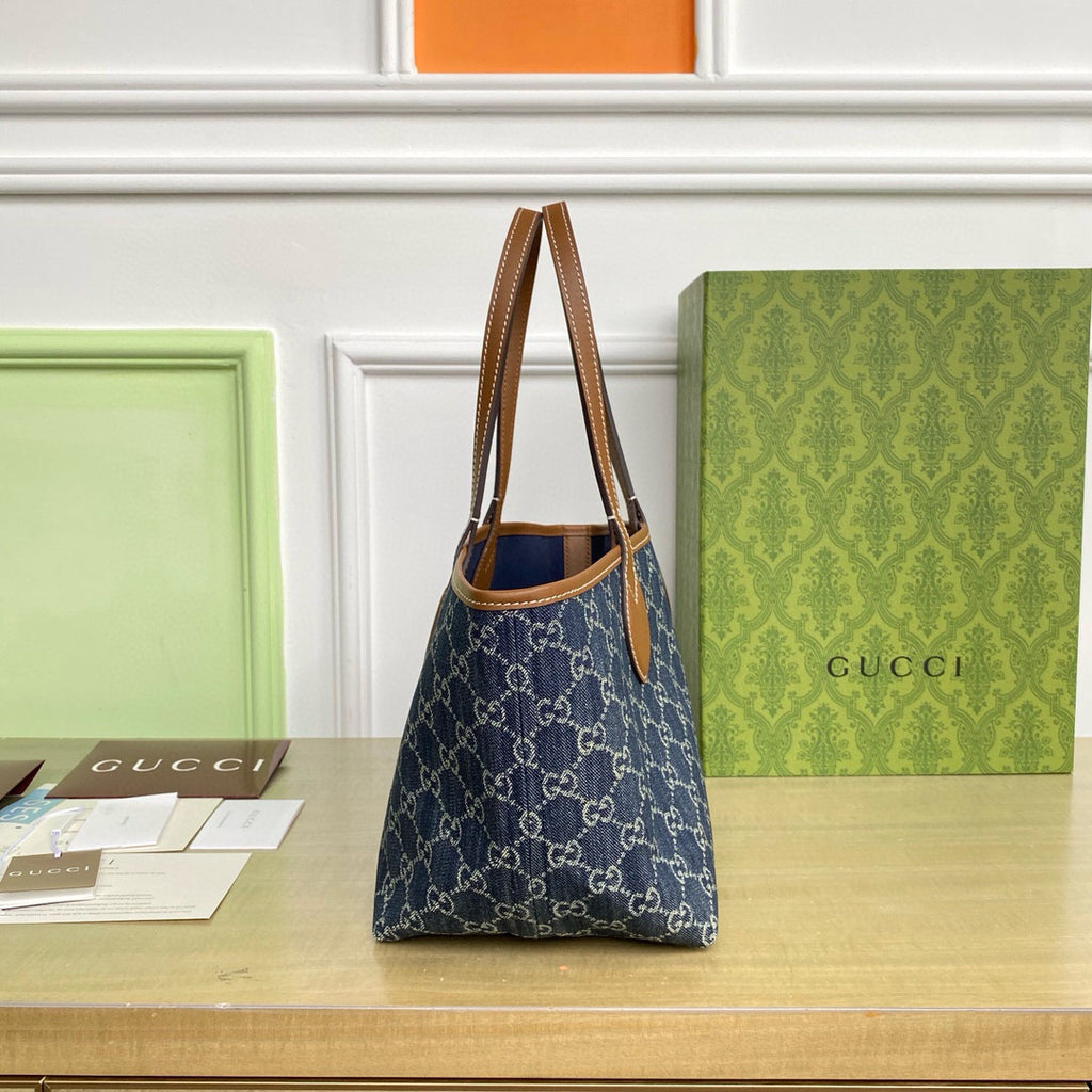 Gucci Totissima Women's Branded Classic Printed Denim Tote Bag Tote Shoulder Bags #76511