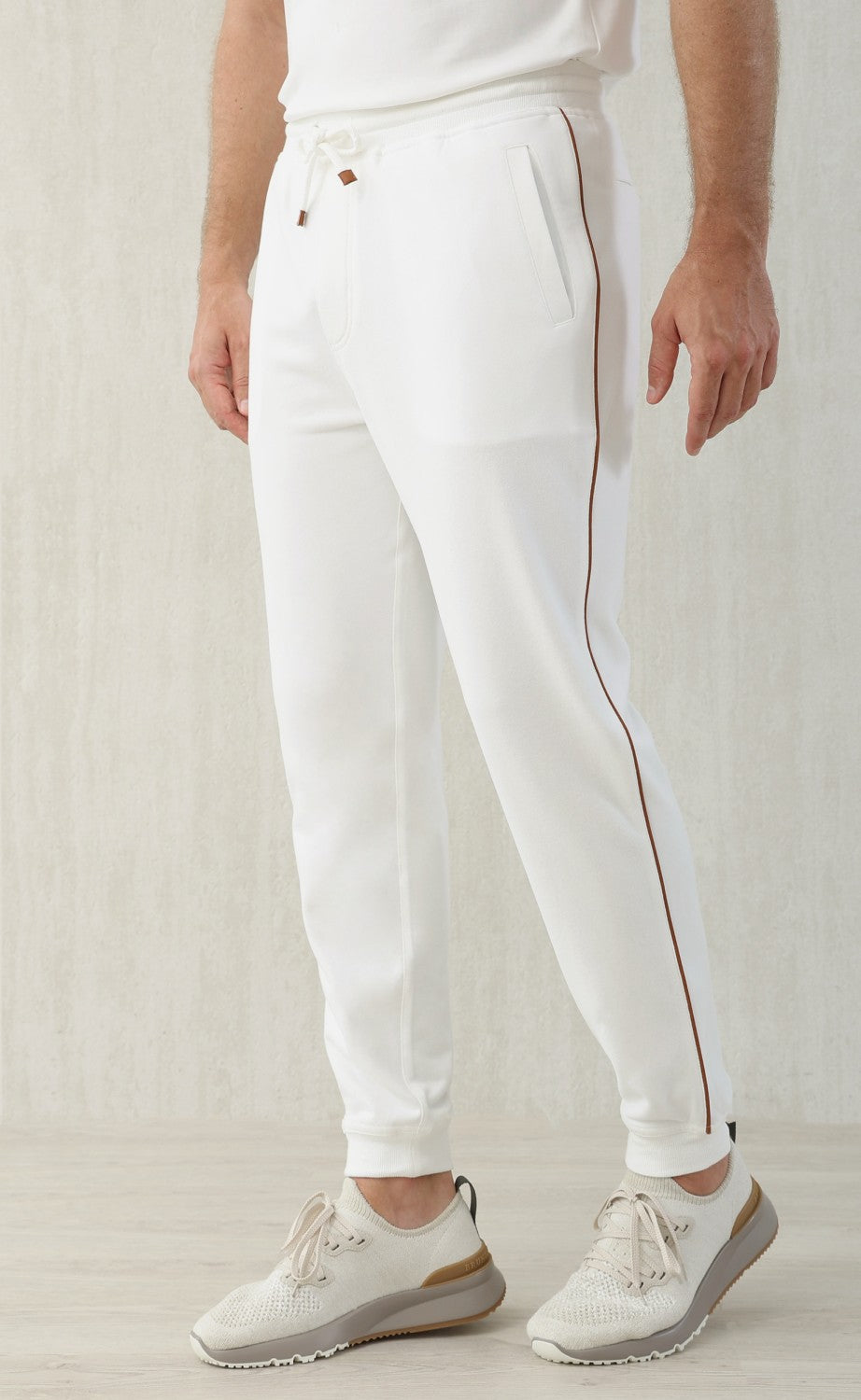 Brunello Cucinelli Men's Lace-up Sweatpants Four Seasons Solid Color Cotton Casual Drawstring Trousers Pants Ngvp #1767