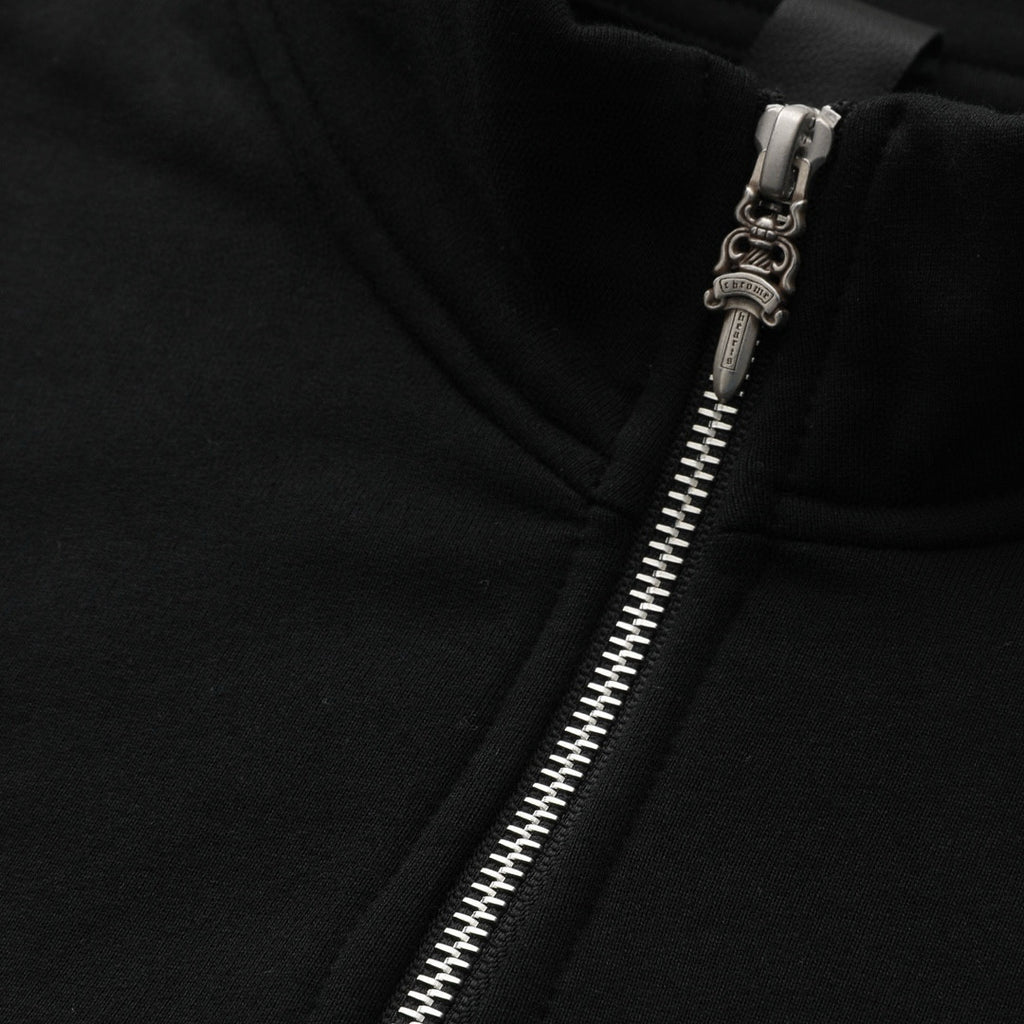 Chrome Hearts Men's And Women's Spring/Fall Fashion Casual Solid Color Collared Half-Zip Sweatshirt Solid Color Relaxed Wide Leg Pants Suit Set #79526