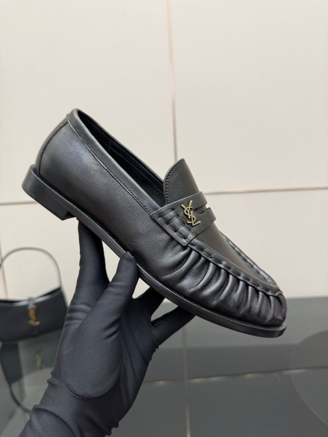 Saint Laurent Women's Autumn/Winter Fashion Casual Sheepskin Suede Round Toe Slip On Flat Loafers Casual Shoes #78376