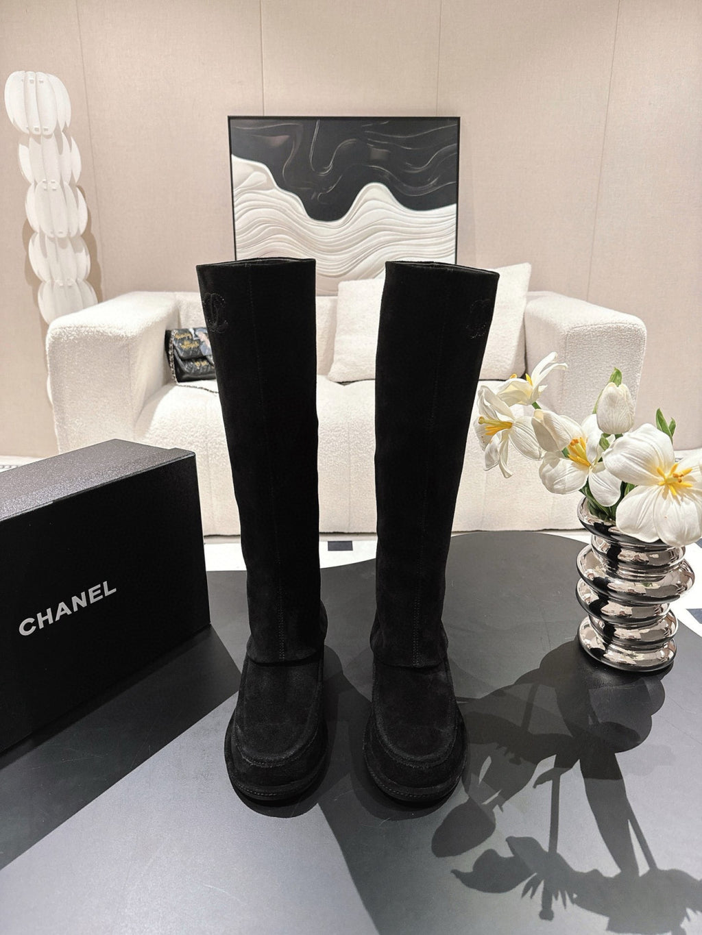 Chanel Women's Suede Boots #335027
