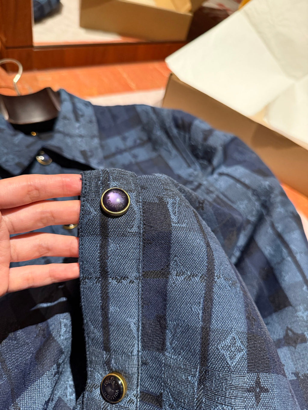 Louis Vuitton Monogram Tartan Denim Overshirt #334103