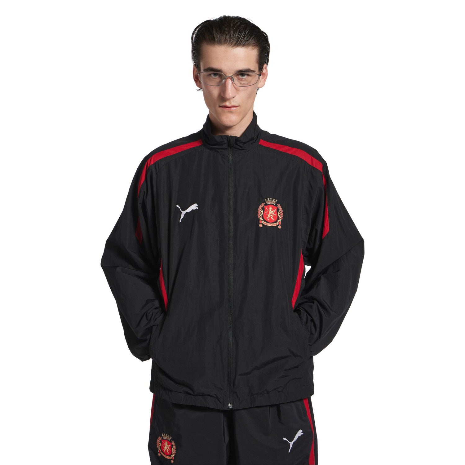 Balenciaga BALENCIAGA | PUMA TRACKSUIT Men's Spring/Fall Fashion Casual Stand Collar Zipper Twill Weave Jacket & Solid Color Relaxed Fit Casual Pants Set #78652