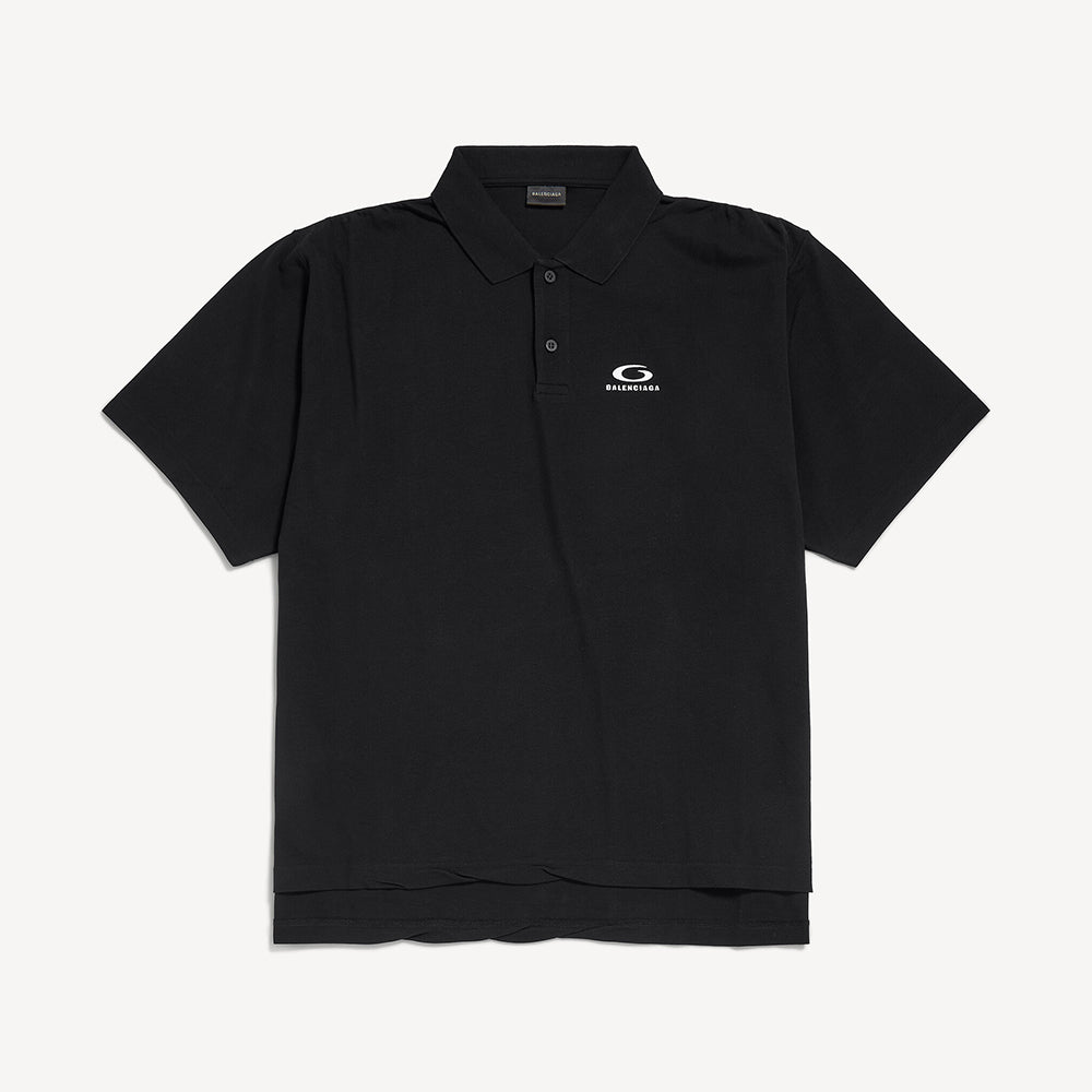 Balenciaga Men's Laurel Classic Regular Polo in Black #377338