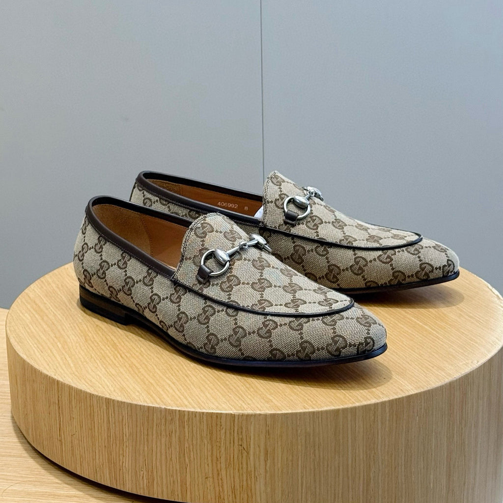 GUCCI Men's Spring/Fall Fashion Casual Round Toe Slip On Flat Low Top Horsebit Loafers Shoes #79272