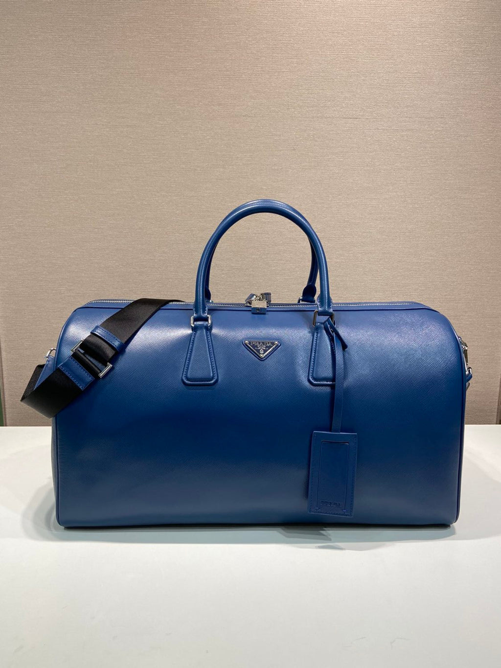 PRADA Black Saffiano Leather Travel Bag #379101