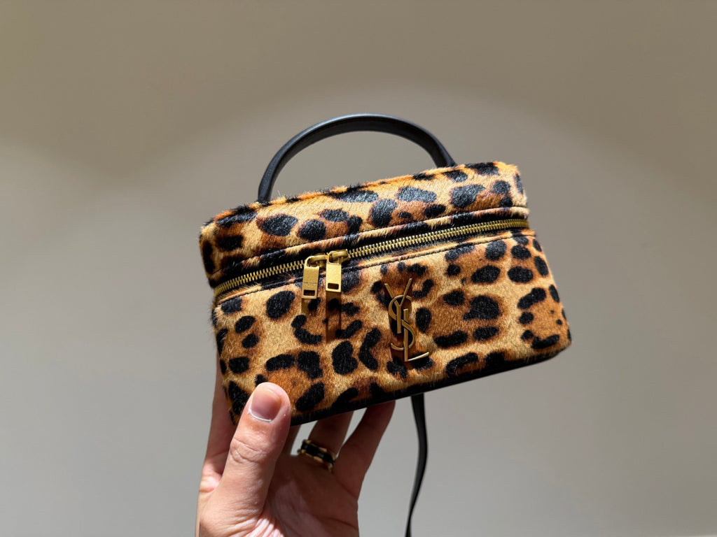 Saint Laurent GABY vanity bag in pony hair leather in Brown #336879