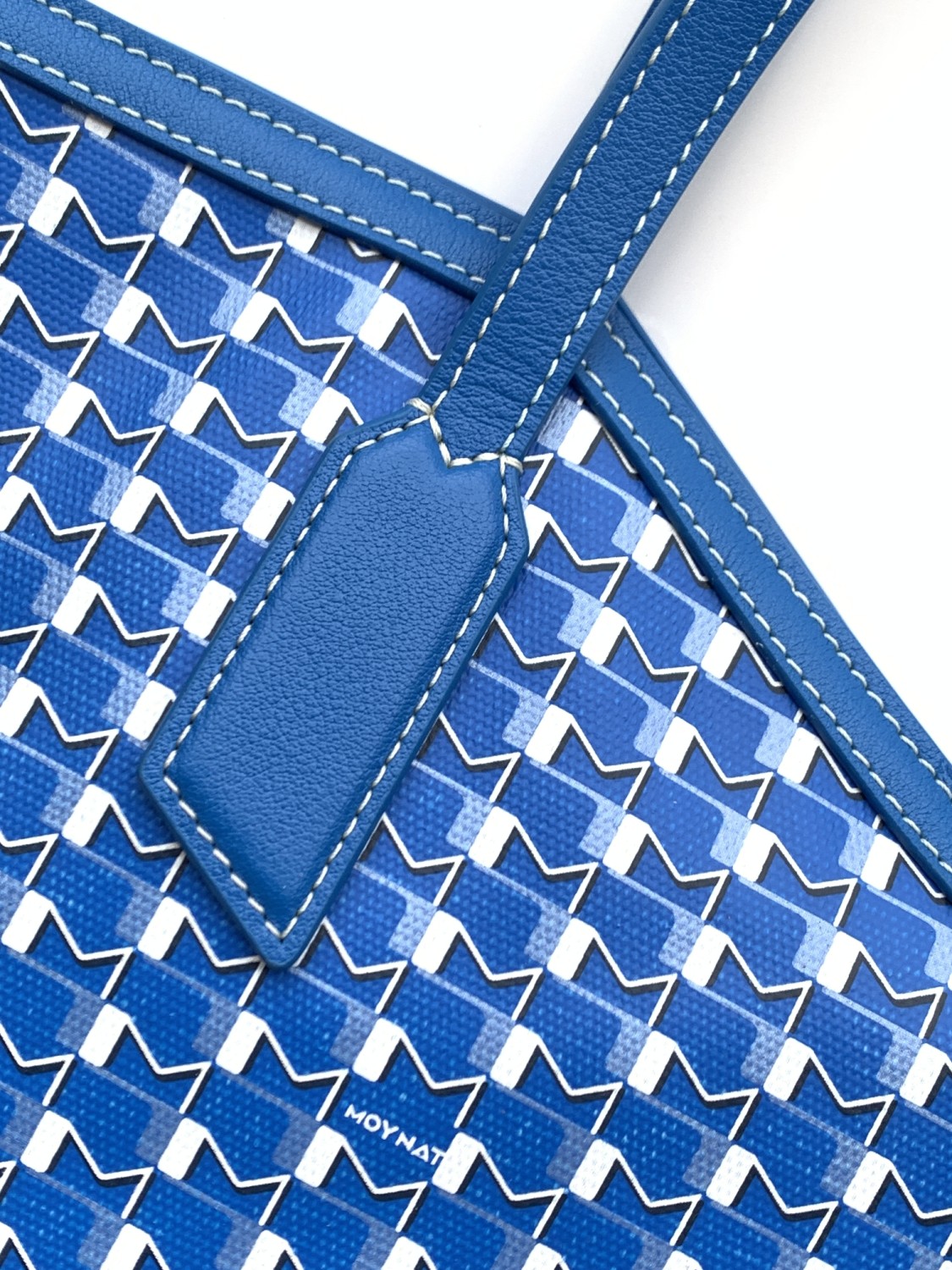 Moynat M Canvas Women's Classic Blue Canvas Tote Bag with Hook Closure Handheld and Shoulder Bag Bags #78698