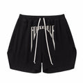 Rick Owens Men's Summer Logo Embroidery Black Washed Casual Cotton Loose Shorts Ngvp #9466