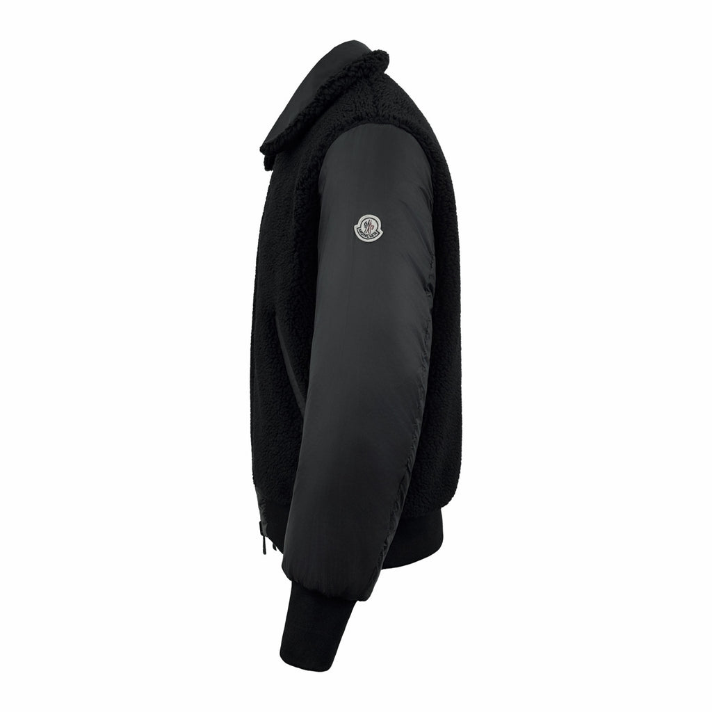 Moncler Men's Black Maulevrier Reversible Teddy Fleece Bomber Jacket #332812
