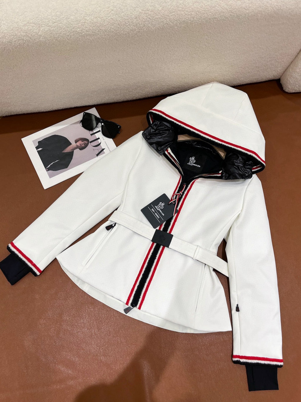 Moncler Men's And Women's Winter Fashion Casual Hooded Zipper Windproof Ski Jacket With Belted Waist Cotton Lined Jacket #79365