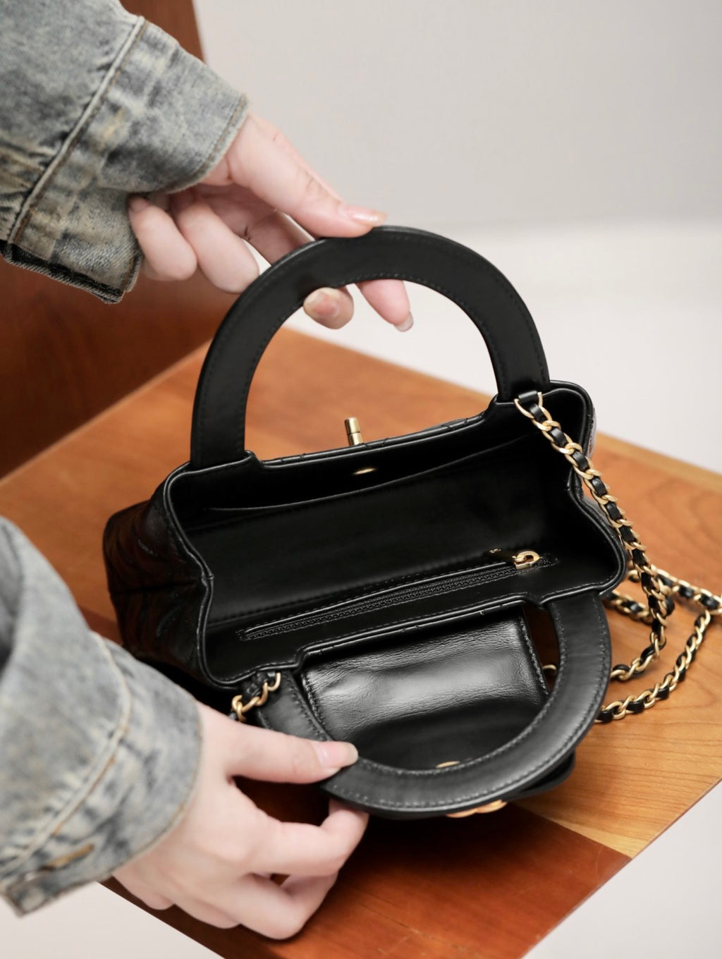 Chanel Women's Fashion Classic Leather Chain Shoulder Strap Handle Gold Label Logo Handbag Crossbody Bag Bags AS4416-B14296-NR651 #78357