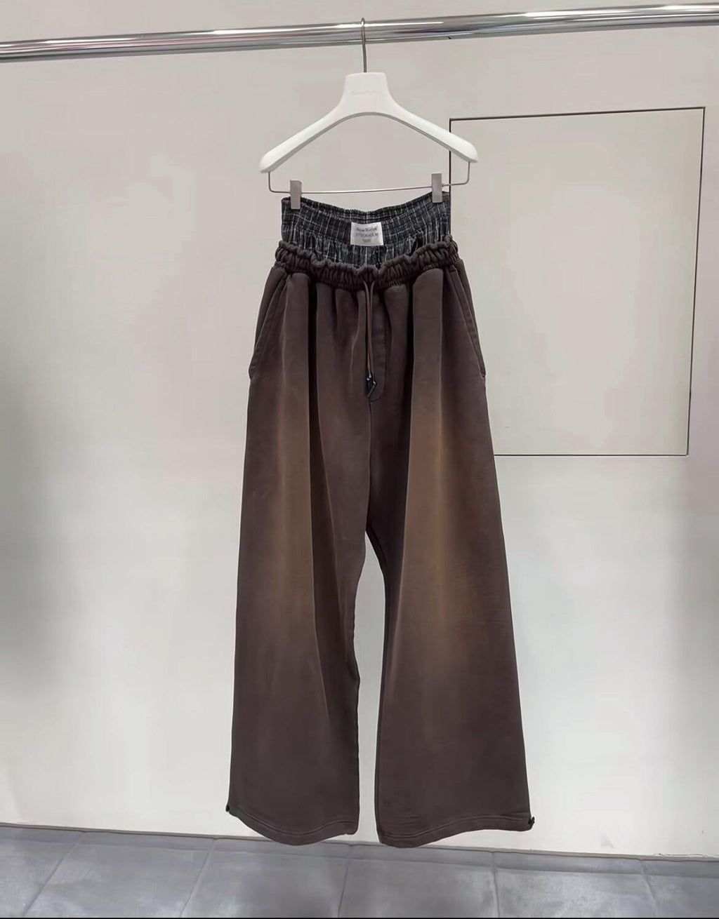 Acne Studios Layered logo sweatpants Dark Brown #336631