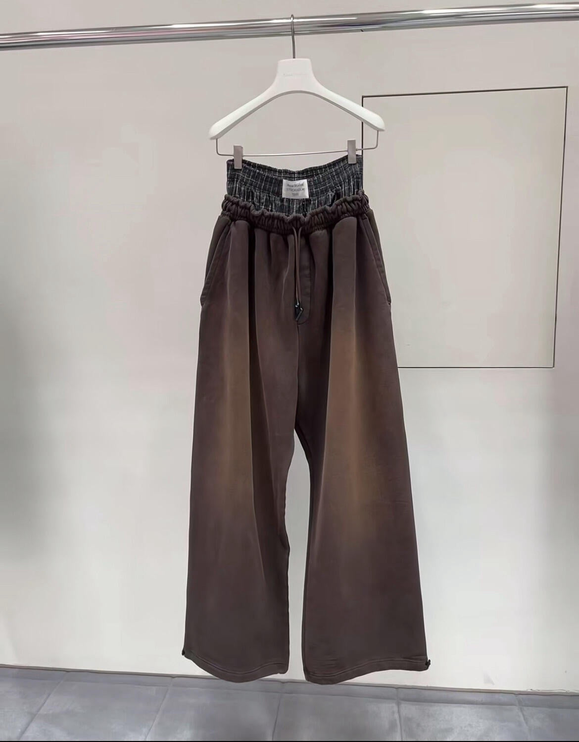 Acne Studios Layered logo sweatpants Dark Brown #336631