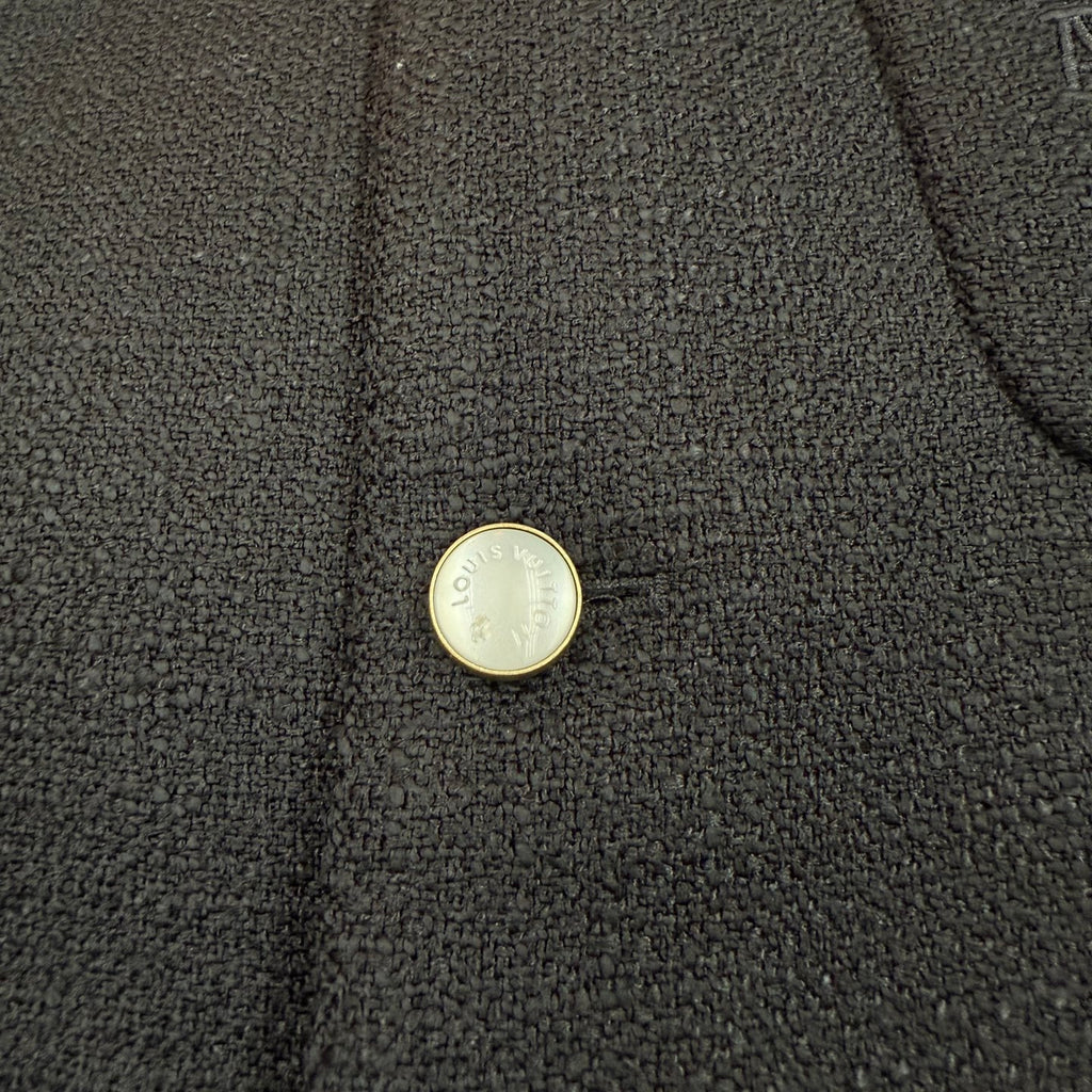 Louis Vuitton Men's Spring/Fall Solid Color Classic Casual Cotton Letter Embroidered Logo Collarless Single Breasted Long Sleeved Jacket #78269