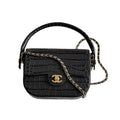 Chanel 26A Handle Clutch Bag Dark Gray Crocodile-embossed Stylish And Versatile Bag Bags #197507