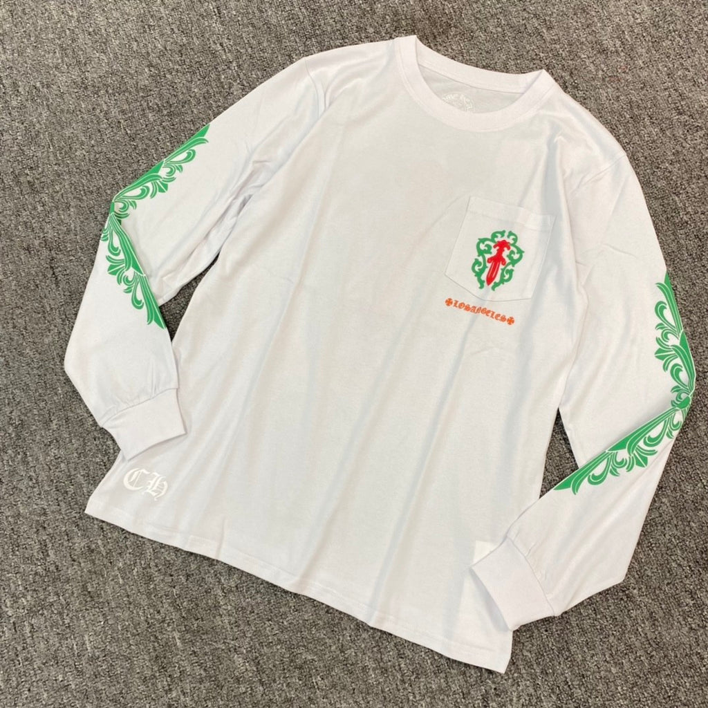 Chrome Hearts Men's Women's Summer Chao Printed Embroidered Letters Long-Sleeved T-Shirt Men And Women Loose Cotton Bottoming Shirt Tops #76433