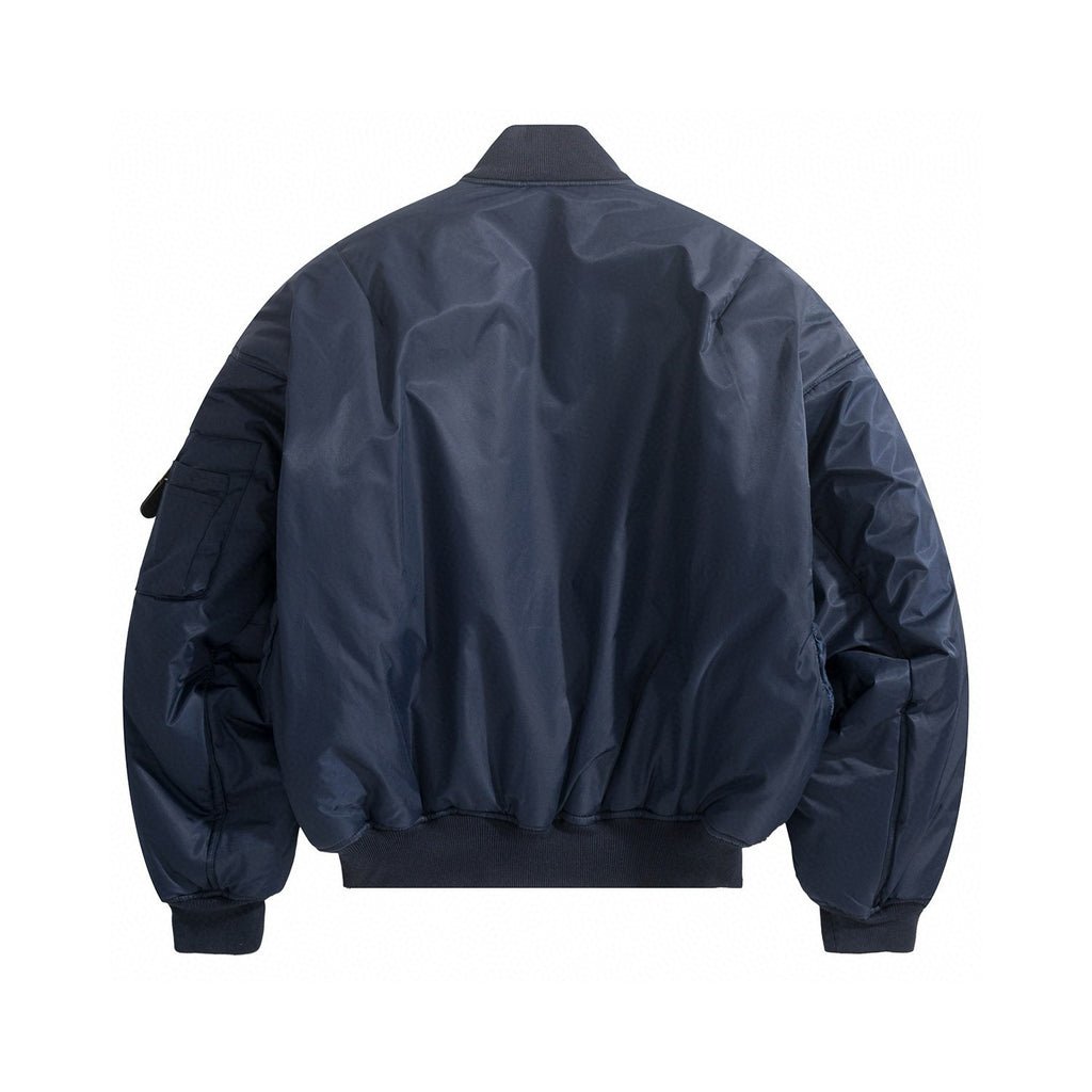 Balenciaga Men's Autumn/winter Blue Zip-up Bomber Jacket High-street Style Short-length Casual Jacket Ngvp #2614