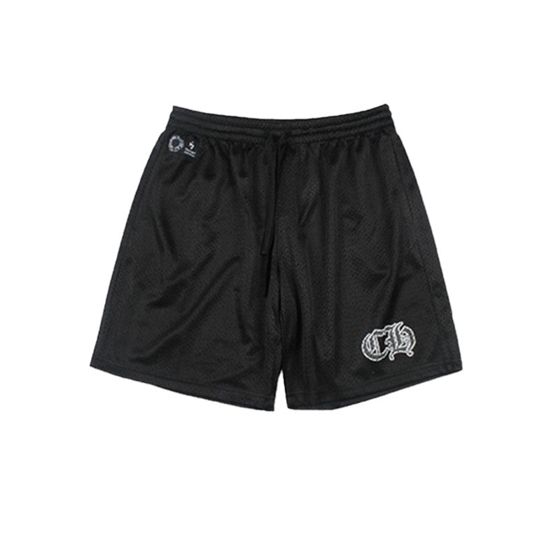 Chrome Hearts Men's Spring/Summer Printed Stretch Drawstring Loose Fit Athletic Shorts Black  #98521