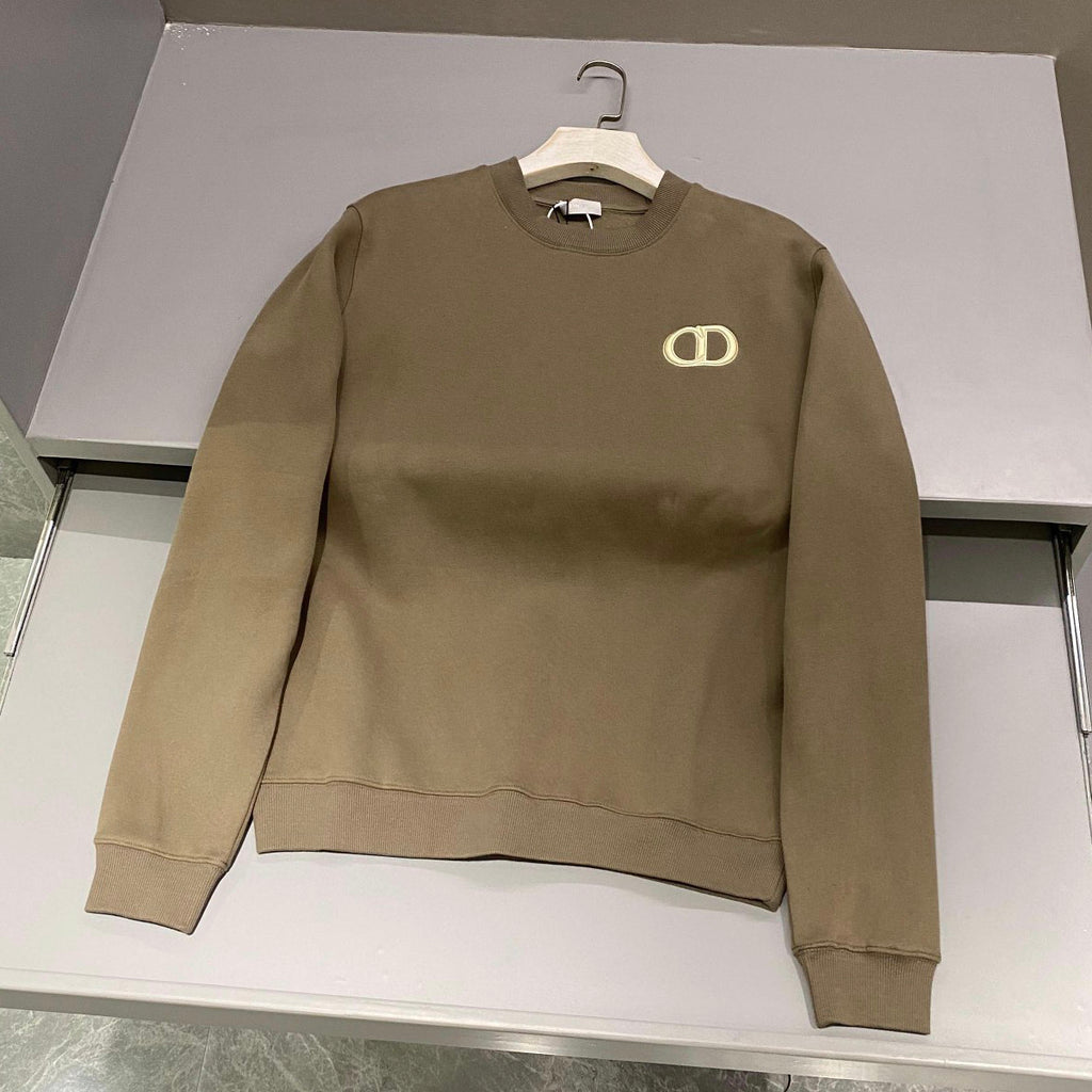 Dior Men's Spring and Autumn Solid Color Embroidery Letter Logo Round Neck Cotton Long Sleeve Sweatshirt Pullover #72911