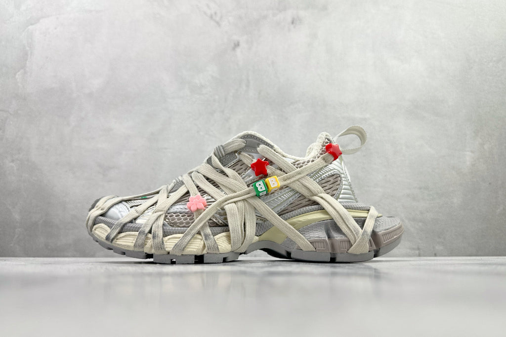 Balenciaga Women's 3xl Extreme Lace Sneaker in Eggshell Multicolor #376551