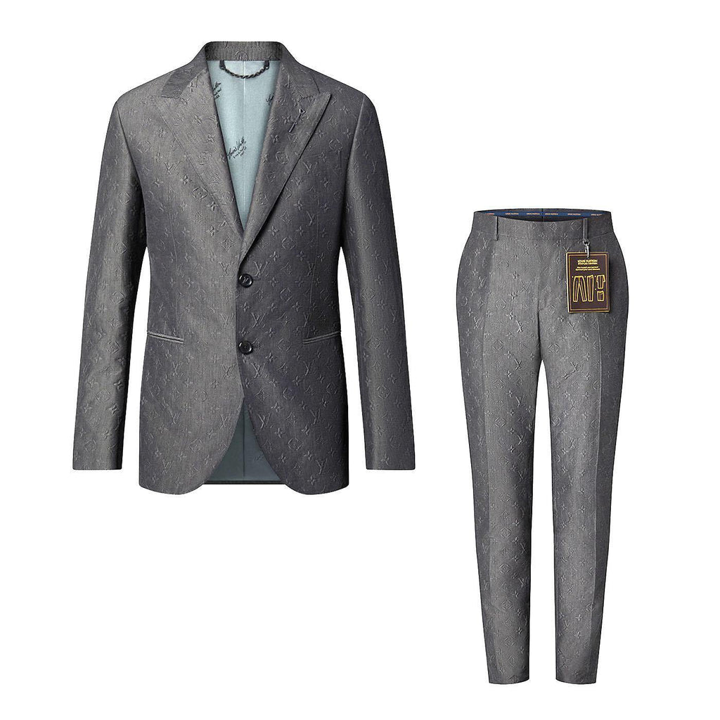 Louis Vuitton Men's Suit Jacket Long Pants Professional Dress Set #6468