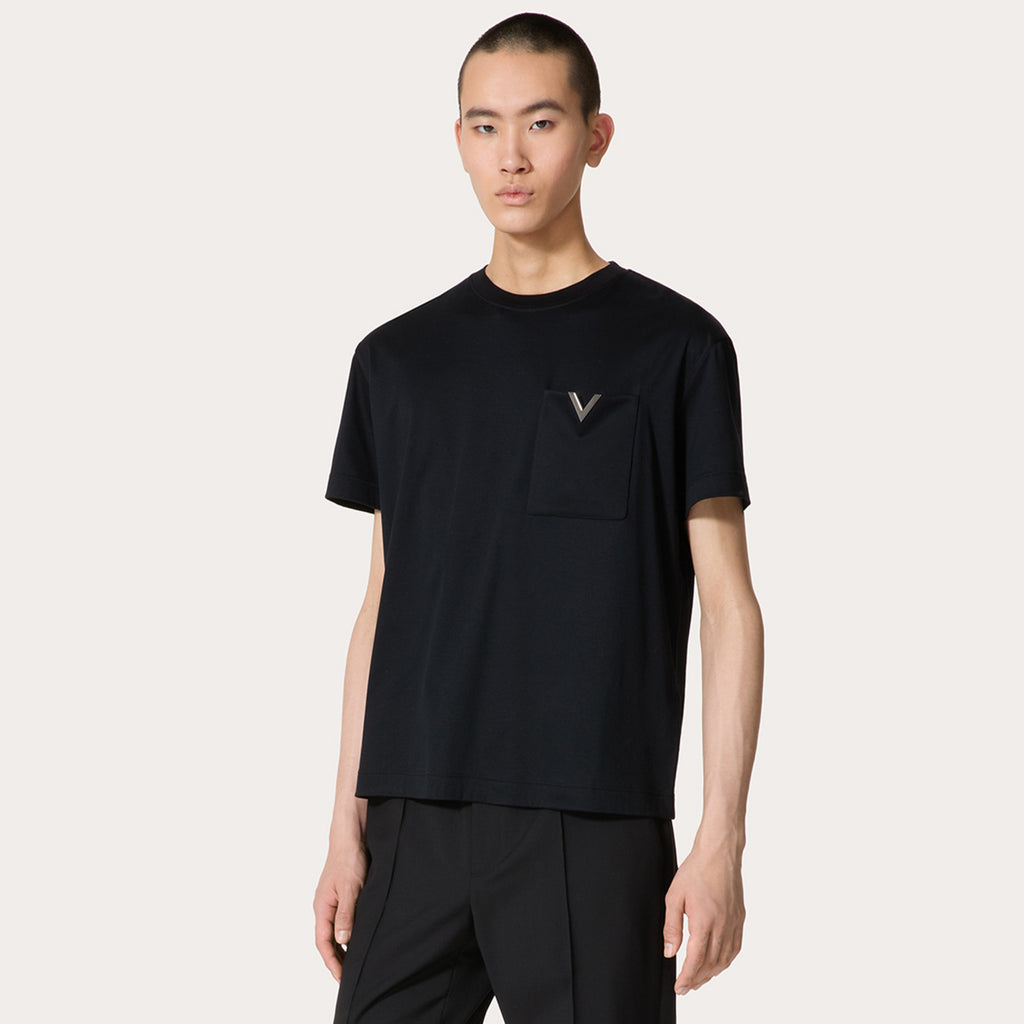 Valentino Men's Spring Summer Cotton Short Sleeve Fashion Casual Pocket Solid Color Simple T-Shirt Ngvp#8768