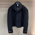 Bottega Veneta Men's Spring And Fall Solid Color Lapel Single-breasted Wool Jacket Black Suit Silhouette Fashion Casual Tweed Jacket  #71565
