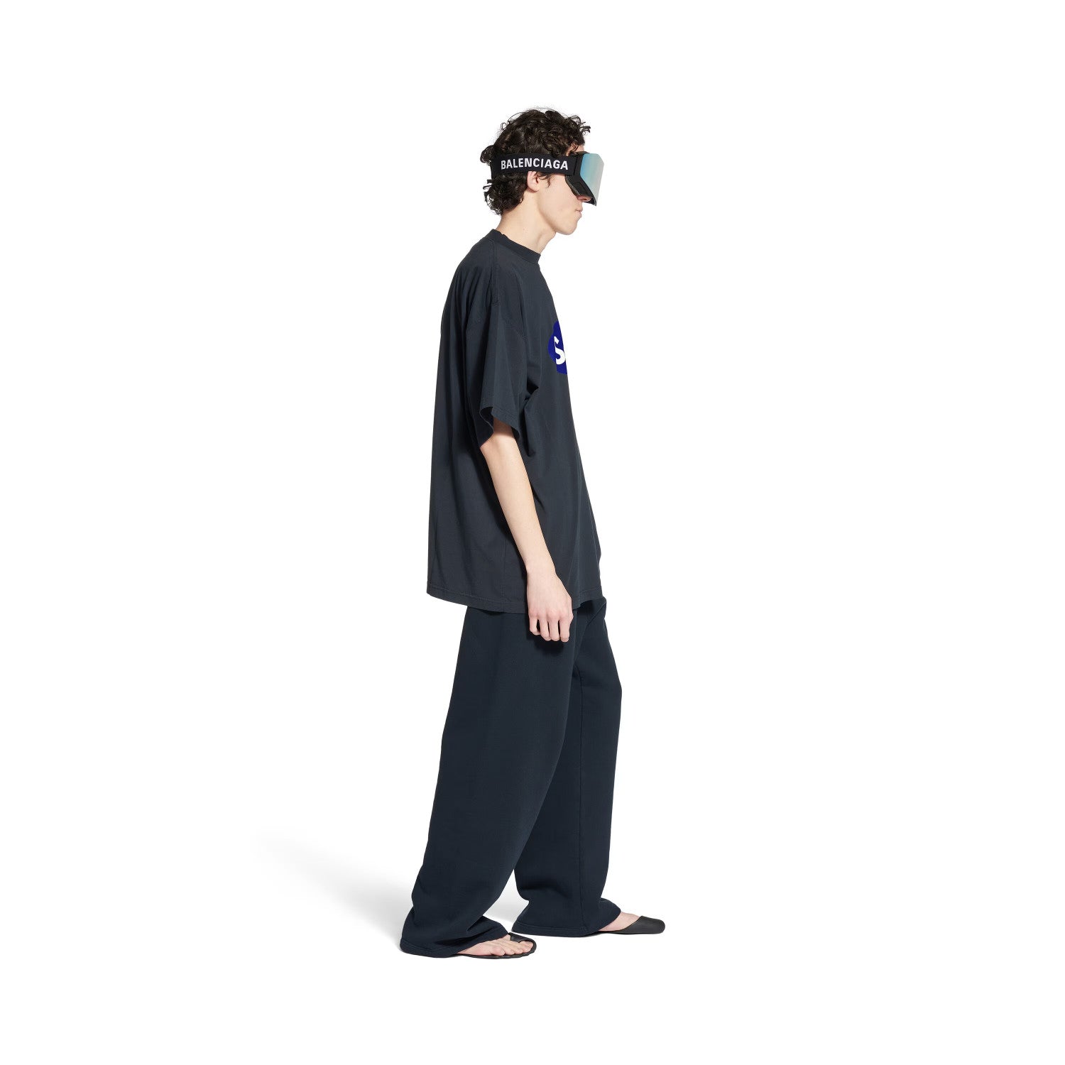 Balenciaga Men's Summer Balenciaga I SCHOLL Letter Print Oversized Round Neck Short Sleeve Solid Color T-Shirt Ngvp #1689