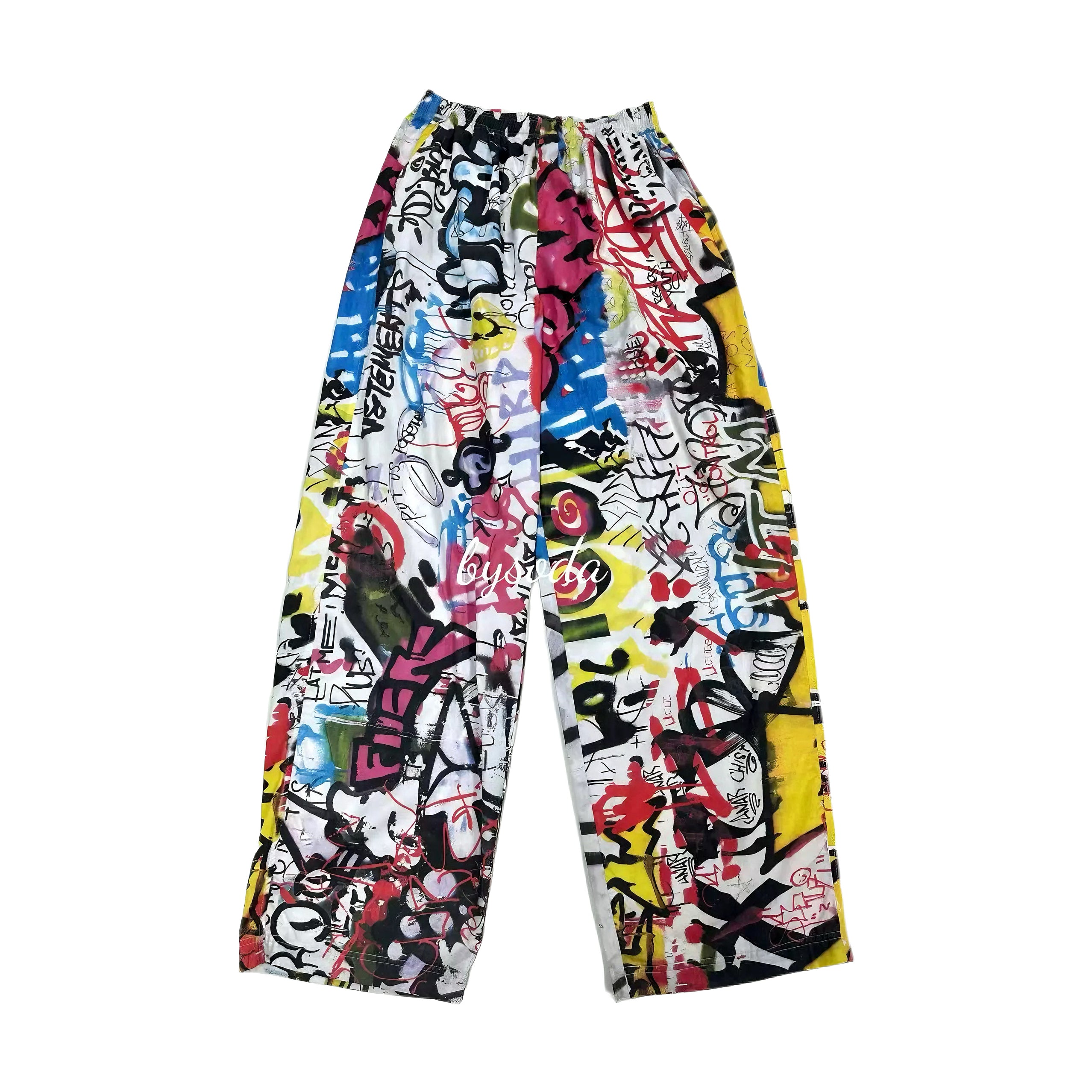 Vetements Men's Spring And Summer Digital Print Graffiti Wide-leg Pants Beenslackin The Same Opium Yvl Style High Street Trend Casual Pants Ngvp #2445