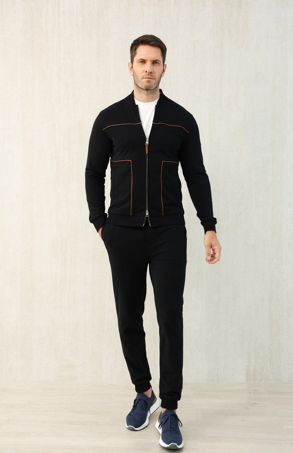 Brunello Cucinelli Men's Spring and Autumn Hooded Long Sleeve Cotton Casual Sports Sweatshirt Zipper Long Sleeve Jacket Ngvp #1766