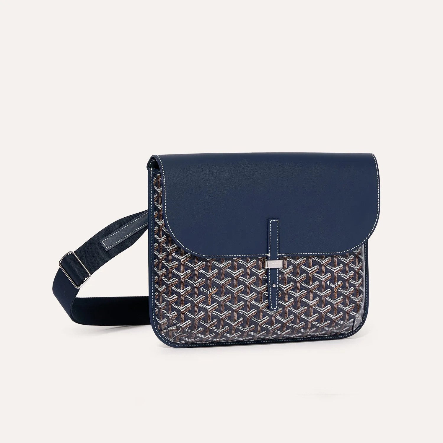 GOYARD Coursier Men's and Women's Solid Color Adjustable Shoulder Strap Canvas Spell Calfskin Messenger Bag Crossbody Shoulder Bags #76473