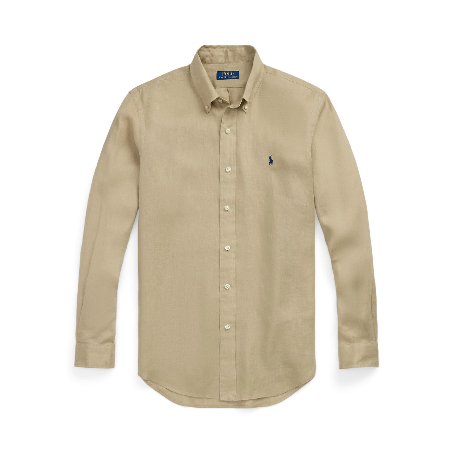 Ralph Lauren Men's Summer Solid Color Linen Fabric Single Breasted Long Sleeved Shirt #77822
