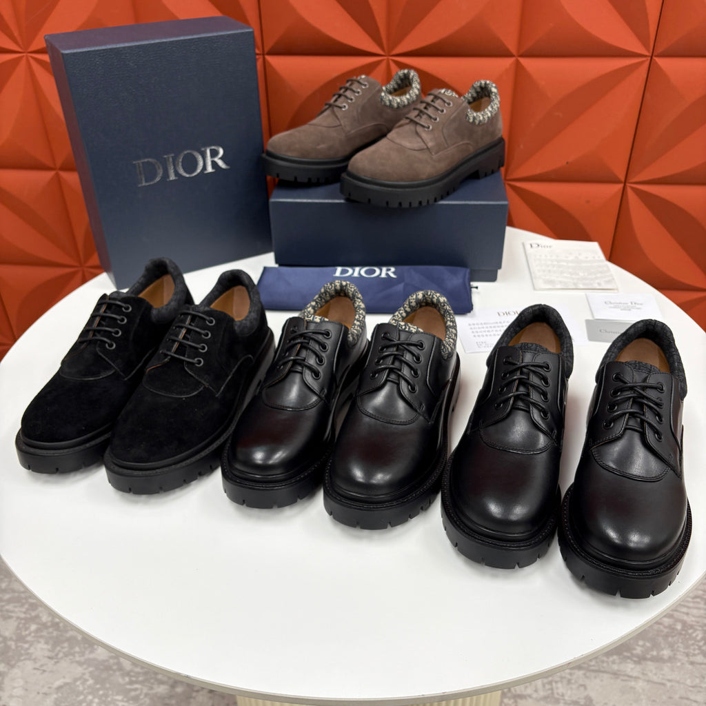 DIOR Dior Explorer III Derby Shoe Black Smooth Calfskin and Black Dior Oblique Jacquard #336111
