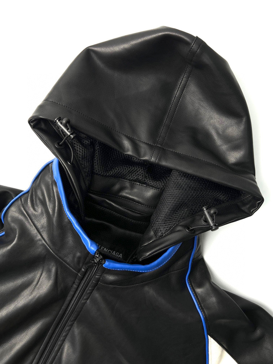Balenciaga Leather Hooded Zip Jacket #96691